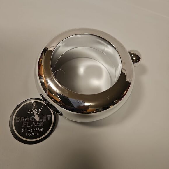 Silver Color Braclet Flask with screw off closure - Picture 5 of 8